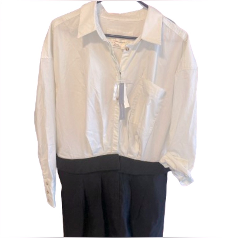 Anthropologie Women's White And Black  Buttondown Shirt Dress NWT! - Picture 4 of 9